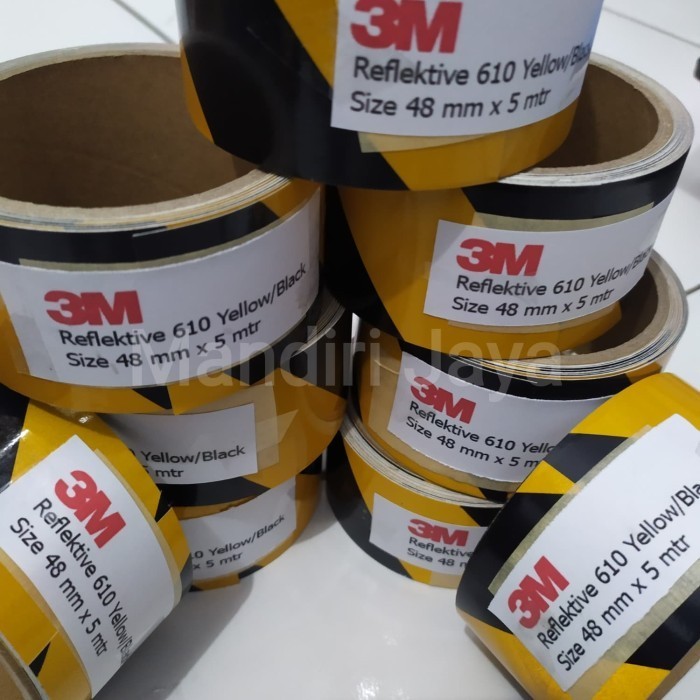 

Stiker Reflektor 3M 610 Kuning/Hitam Size 48 Mm X 5 Mtr
