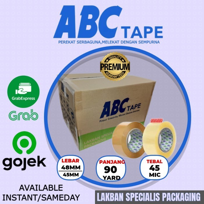 

Lakban Bening Coklat Abc Tape Perekat Serbaguna 2 Inch / 45Mmx90 Yard