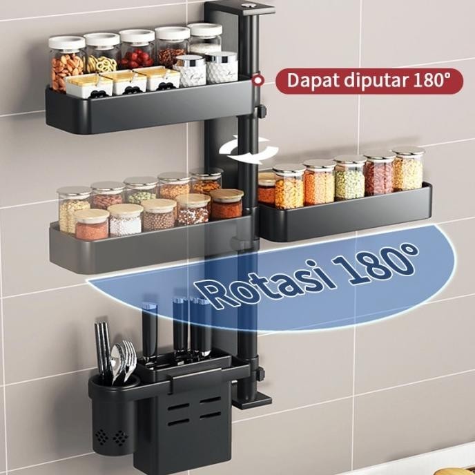 [Bisa Cod] Rak Bumbu Rak Dapur Gantung Rak Dapur Terpasang Di Dinding Rak