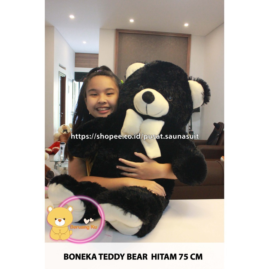 Promo Boneka Murah // BONEKA BERUANG TEDDY BEAR POLOS HITAM 75 CM