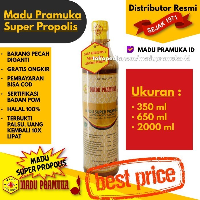 

Ready Madu Pramuka Super Propolis 350 ML 650 ML 2000 ML 350ML 650ML 2000ML L