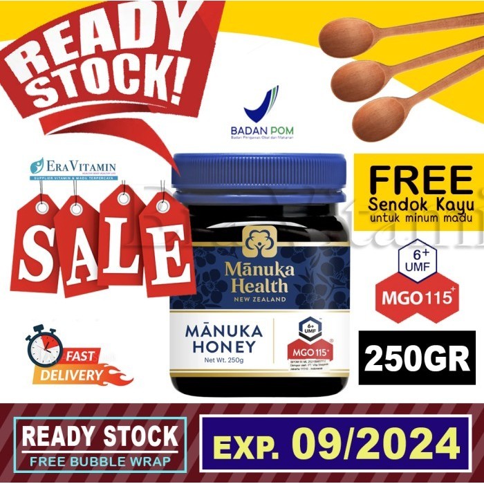 

Ready Manuka Health MGO 115+ (250gr) - Madu Manuka Honey UMF 6