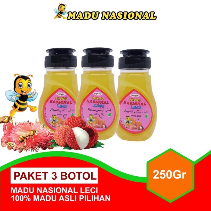 

Ready Madu Nasional Leci 250gr 3 Botol