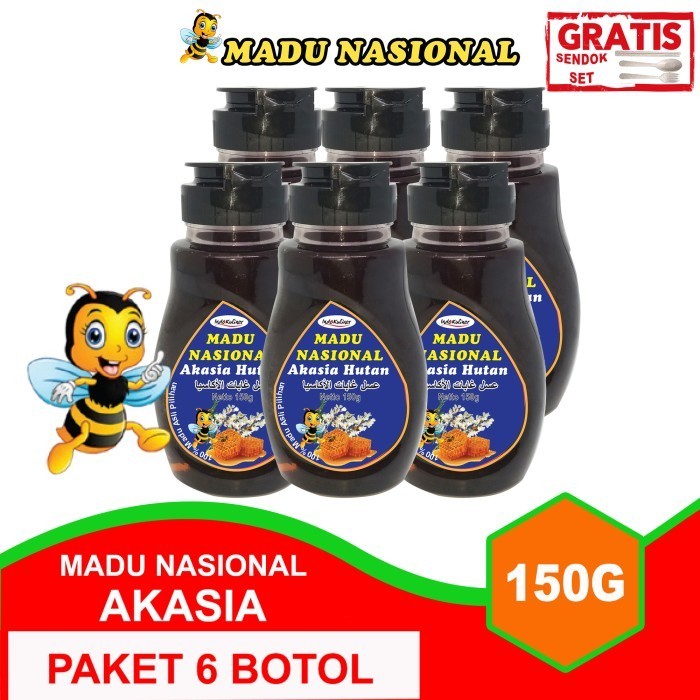 

Ready Madu Nasional Akasia 150gr Extra Propolis Polen Royal Jelly - 6 Botol