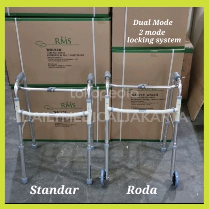 Walker Roda Lansia RMS / Walker Roda Alat Bantu Jalan Lansia Orang Tua