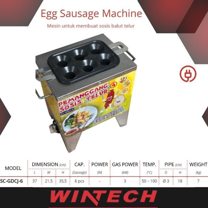 [Promo] Gas Egg Sausage Machine/Alat Pembuat Sostel Getra Tipe Sc-Gdcj-6