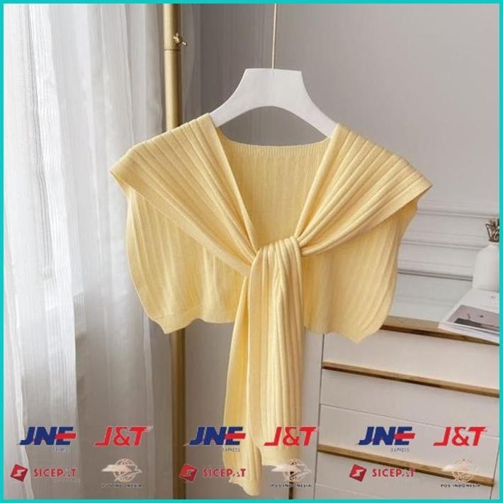 BISMILLAH SY-01 FAKE COLLAR CARDIGAN KERAH SYAL RAJUT SAILOR KNIT MUSIM DINGIN SHAWL WINTER IMPORT K