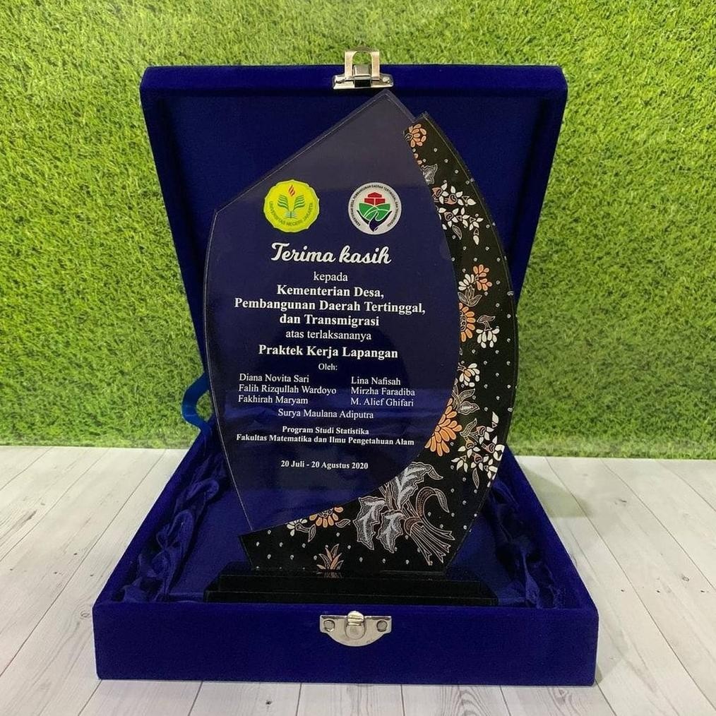 CR - DESAIN CUSTOM PLAKAT AKRIKIK CINDERAMATA PKL TROPHY ACARA SEMINAR MURAH (INCLUDE BOX) TERLARIS