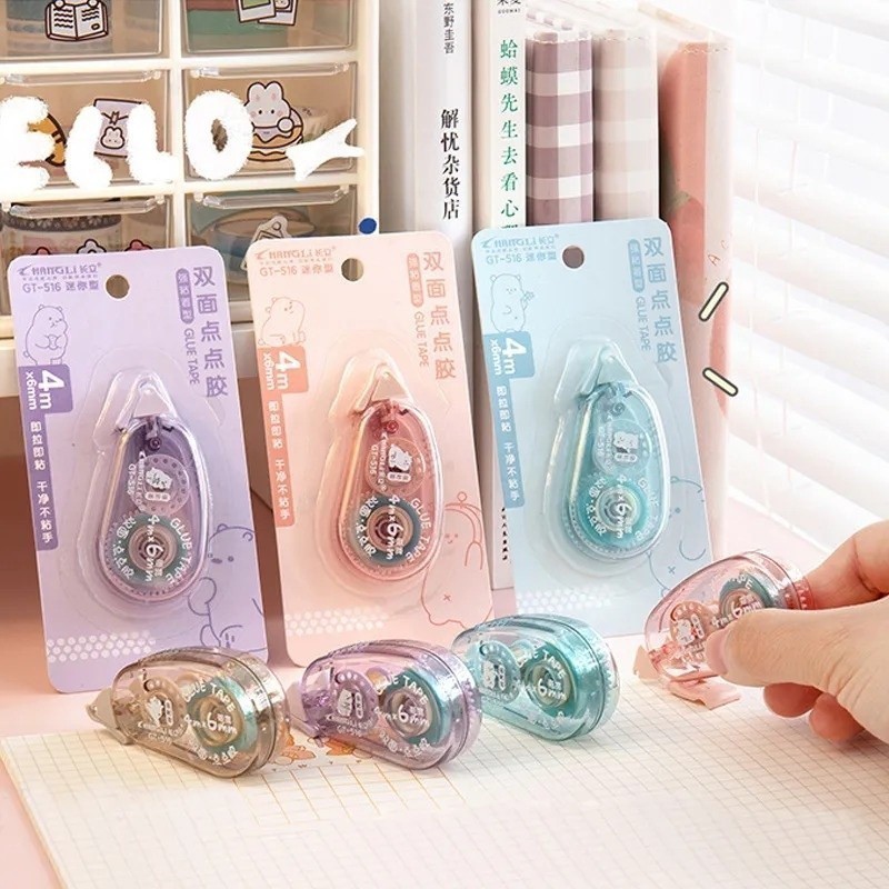 

OST Glue Tape Roll 4M Double Tape Roller Tape Glue Super Kuat Tidak Beracun Lem Kertas Untuk Journaling Lem Titik DIY Perlengkapan Alat Tulis Kantor Pita Rol Perekat Dua Sisi