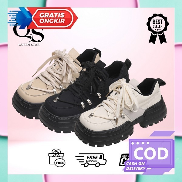 Bot Perempuan Motif Polos Tali Highthels Hige Heel Anak Muda Dewasa Ootd Remaja Elegan Casual Keren 