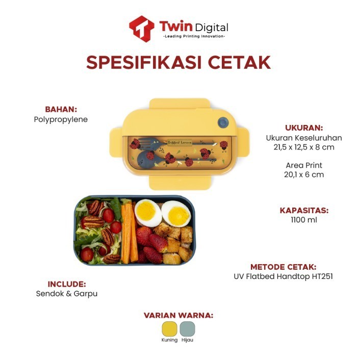 CUSTOM LUNCH BOX BENTO SET KOJI KOTAK BEKAL ANTI TUMPAH - TEMPAT MAKAN