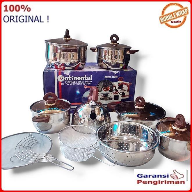 [Promo] Panci Set Panci Stainless Kualitas Bagus 18/10Bisa Induksi Continental