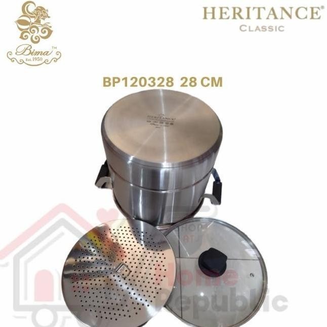 [Promo] Terbaru Panci Bima Heritance Classic Stockpot With Steamer 28Cm