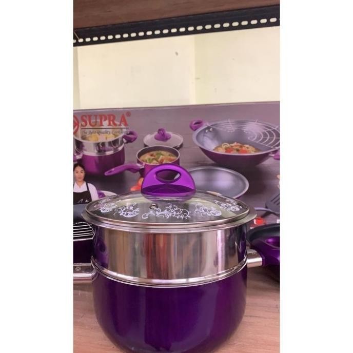 [Ready Stock] Panci Supra Cookware Set Rosemery 19Pcs Teflon / Set Renata