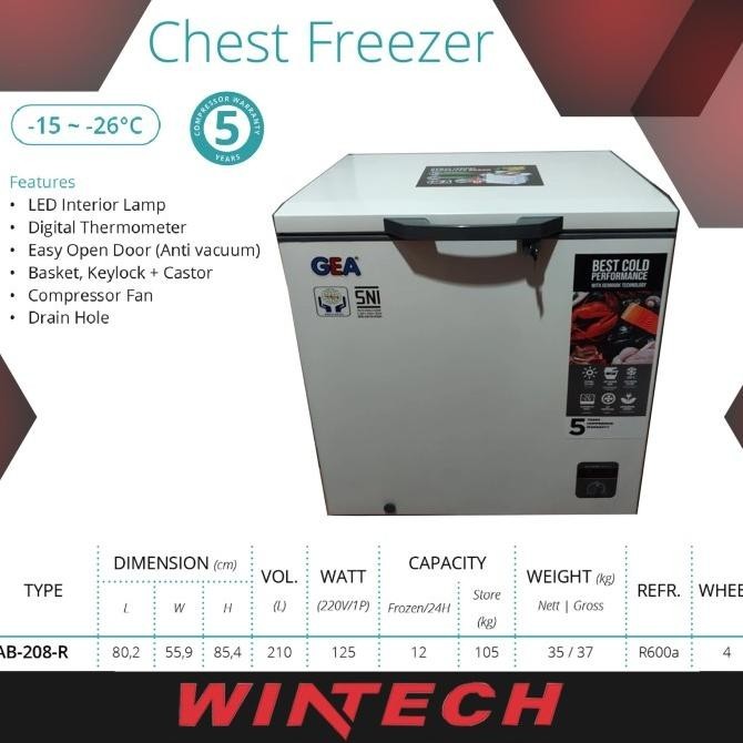 [Baru] Gea Box Freezer Ab 208 R. Freezer 200 Liter