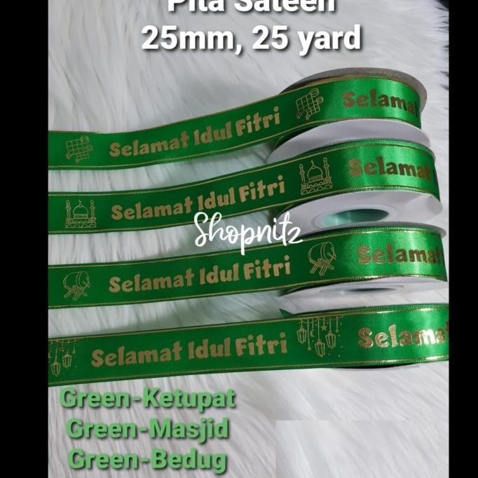 

Pita Hampers Lebaran GREEN Parcel Idul Fitri Pita Sateen 2.5cm