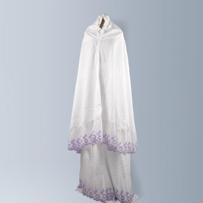 [Best Quality] Mukena Katun Paris Premium Pola Butik Ukuran Jumbo Warna Putih
