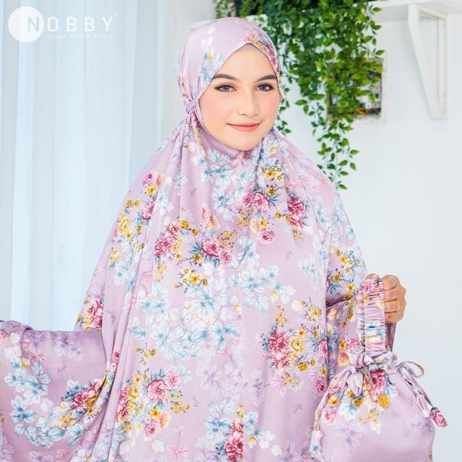 [Ready Stock] Nobby - Zakia Mukena Silky Premium 2 In 1 Free Pouch Exclusive
