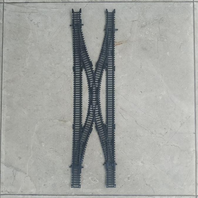 miniatur wesel double cross rel kereta api skala hO 1:87 KTS