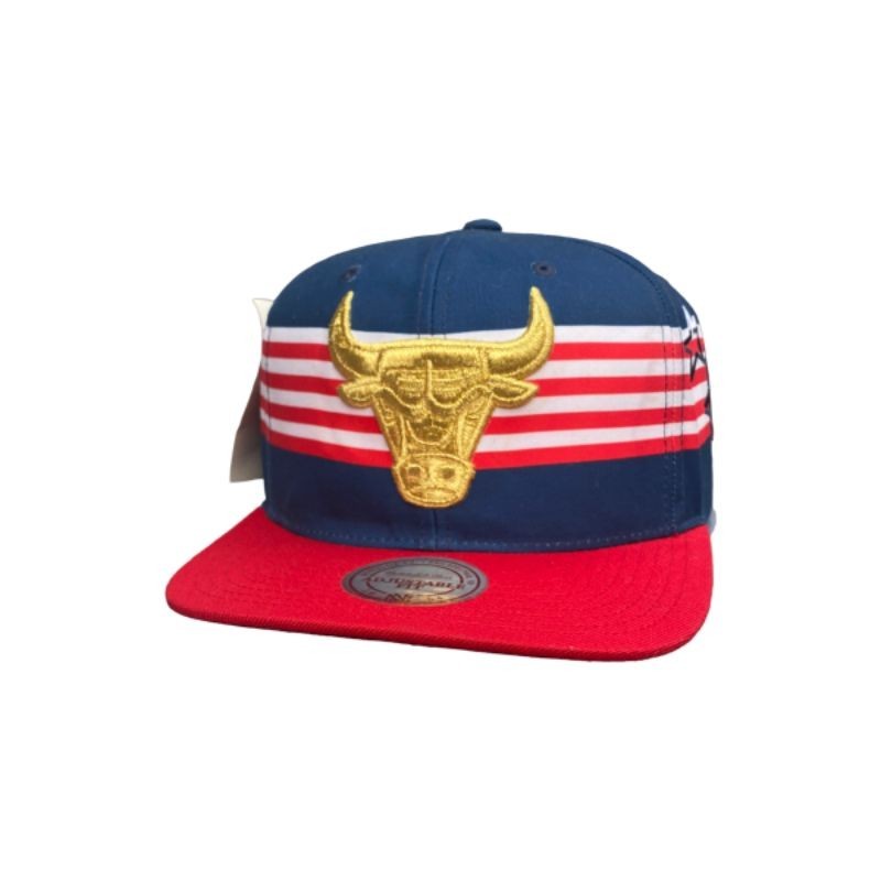 Topi Snapback Mitchell and Ness Bulls Navy Red OSFA Second Original Murah