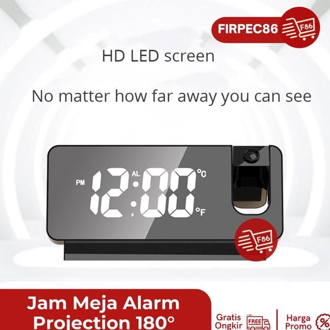 

jam Meja Unik Proyektor Desk Clock LED Digital Alarm Projection 180 JRS