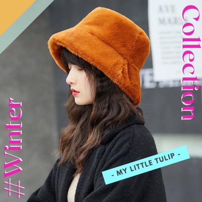 Topi Bucket Bulu2 Tebal / Topi Fedora Wool Imitasi Topi Fashion Korea