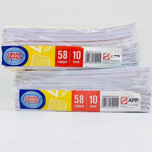 

Berkualitas Buku Tulis Sinar Dunia 58 / Sidu 10X58 Lembar Cod