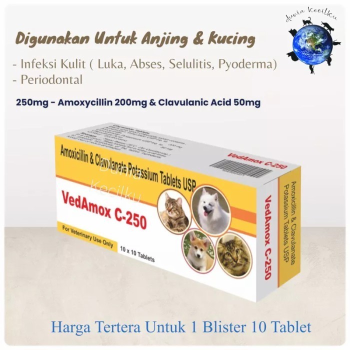 Ready Vedamox C-250 Untuk Infeksi Kulit / Periodontal /Pyoderma (1 Blister)