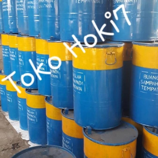 Tong Sampah/Drum Sampah/Tong Besi/Drum Besi/Tong Kaleng Plus Tutup 50L