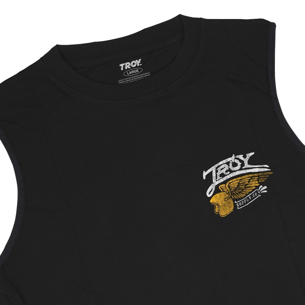 Troy Company Tshirt Singlet Black Winged Helmet - Kaos Pria Tanpa Lengan Hitam TS 2555