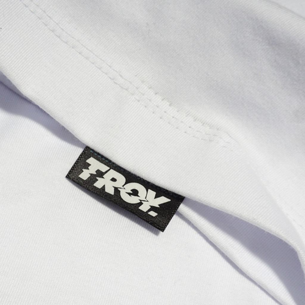 Troy Company Oversize Tshirt White Tre Righe - Kaos Oversize Putih Lengan Pendek OVD 2558