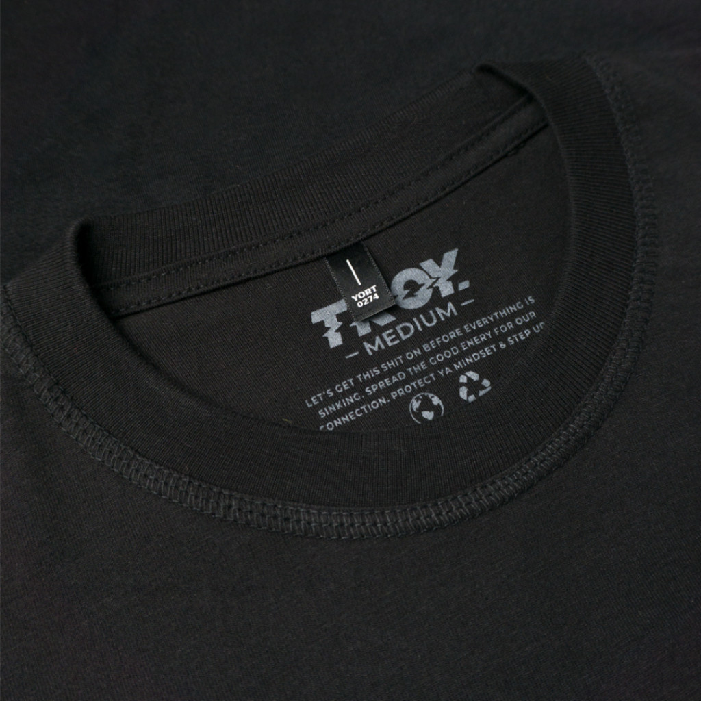 Troy Company Double Layer Longsleeve T-shirt Hitam Putih Mental Effects DS 2489