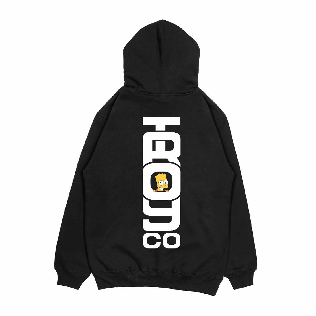 Troy Company Zipper Hoodie Hitam Smilling Bart ZH 2469