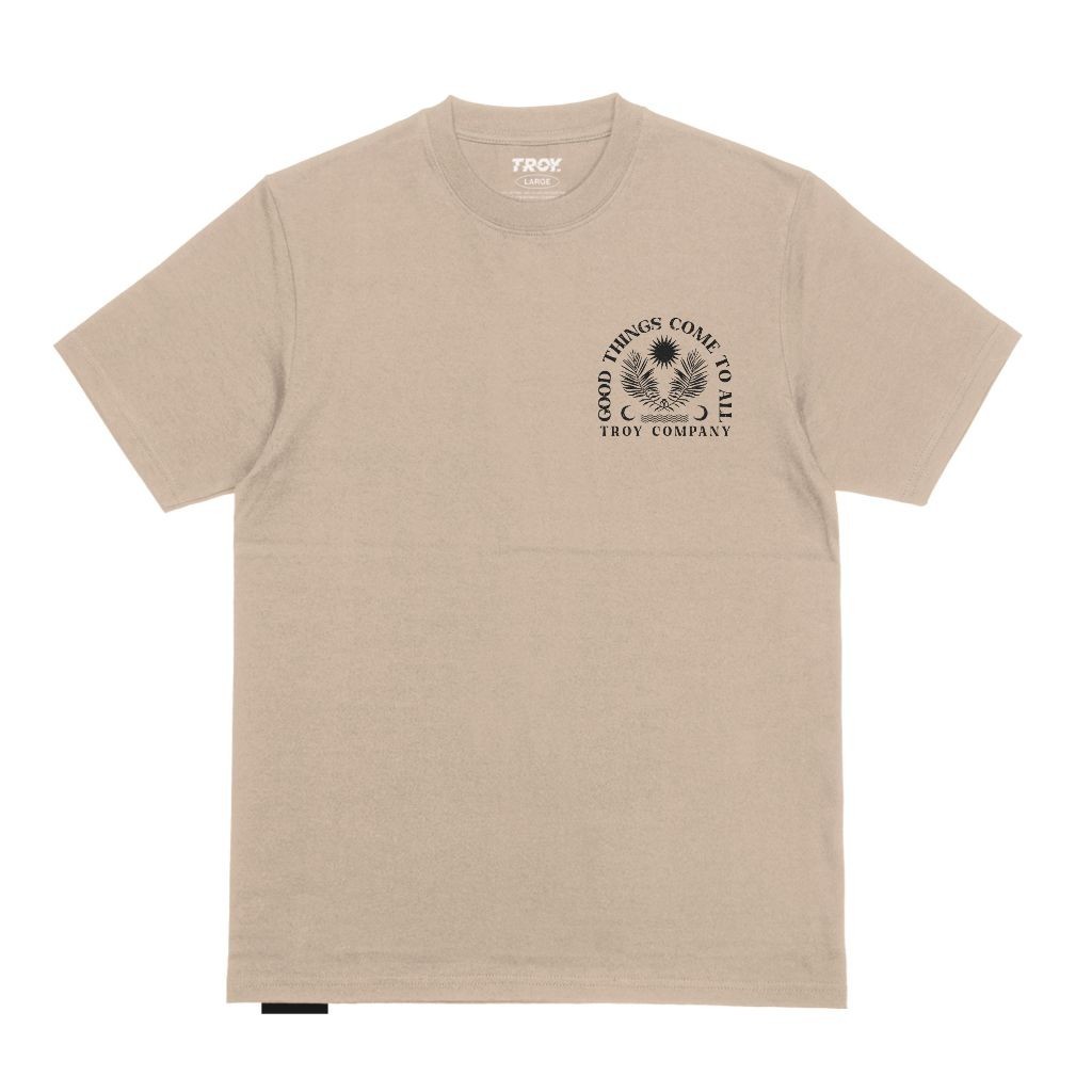Troy Company Tshirt Brown Latte Sun Moon Feathers - Kaos Lengan Pendek Kaos Coklat Latte MTD 2485