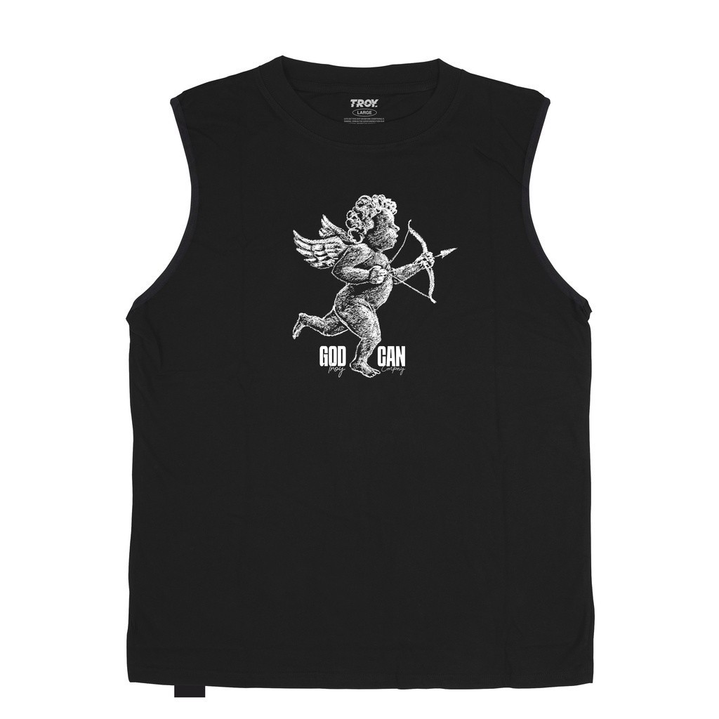 Troy Company Tshirt Singlet Black Cupid - Kaos Pria Tanpa Lengan Hitam TS 2296