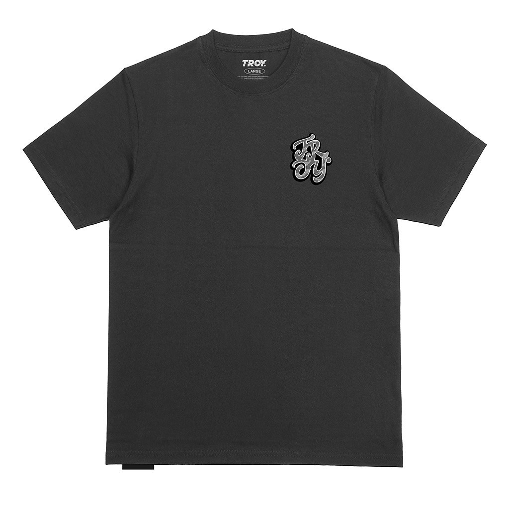 Troy Company T-Shirt Black Typography Army - Kaos Pria Lengan Pendek Hitam MTD 2243