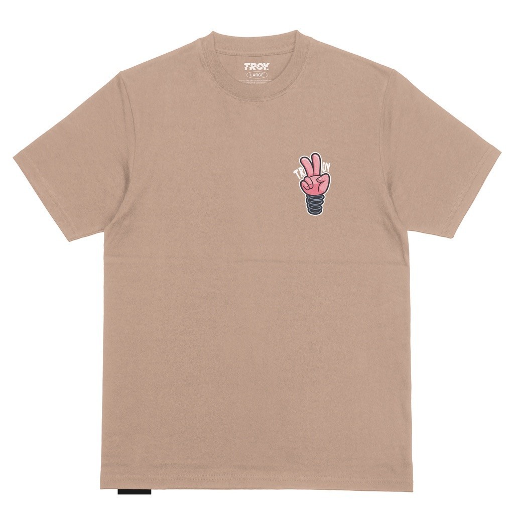 Troy Company Tshirt Brown Latte Peace Sign - Kaos Lengan Pendek Kaos Coklat Latte MTD 2279