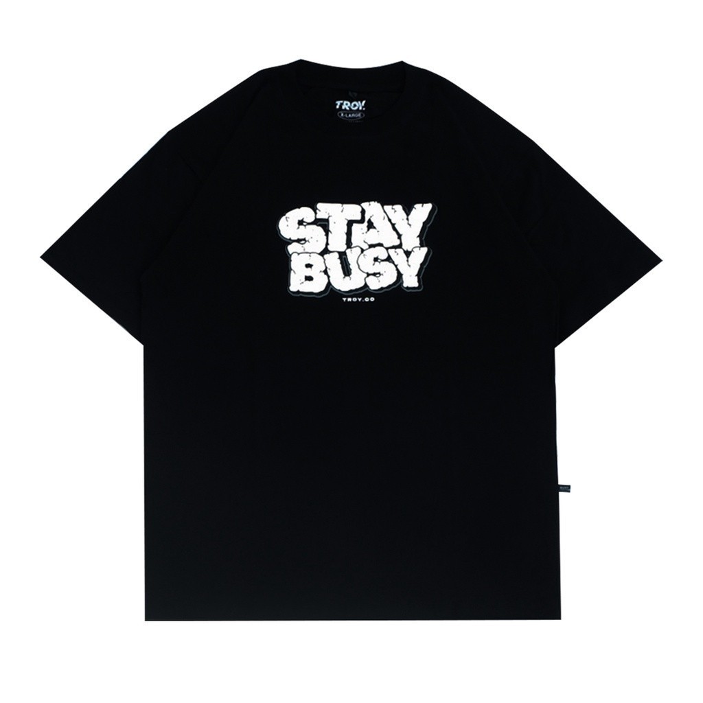 Troy Company Tshirt Black Cracked - Kaos Pria Hitam Lengan Pendek MTD 2039