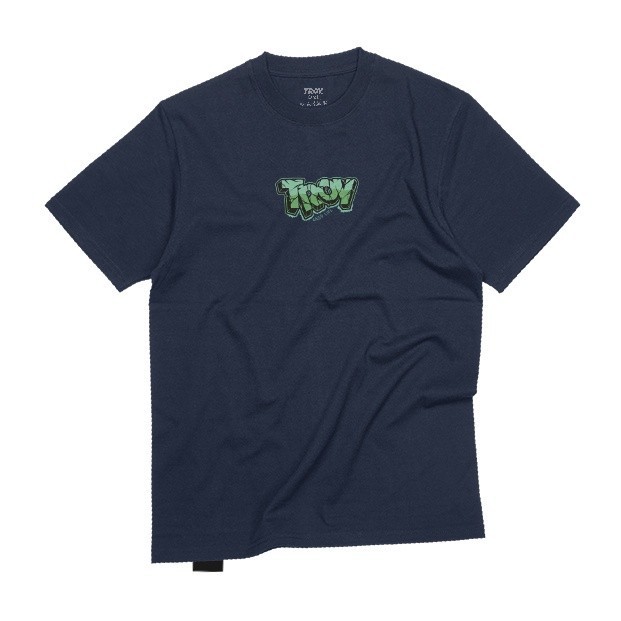 Troy Company Tshirt Blue Navy Groen - Kaos Pria Lengan Pendek Biru Navy MT 1878