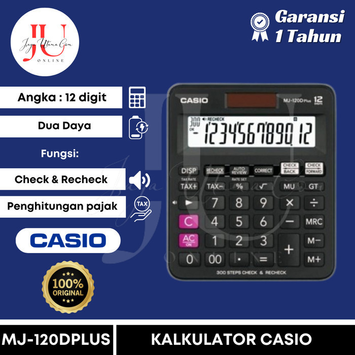 

CALCULATOR CASIO MJ 120 D PLUS CHECK CORRECT