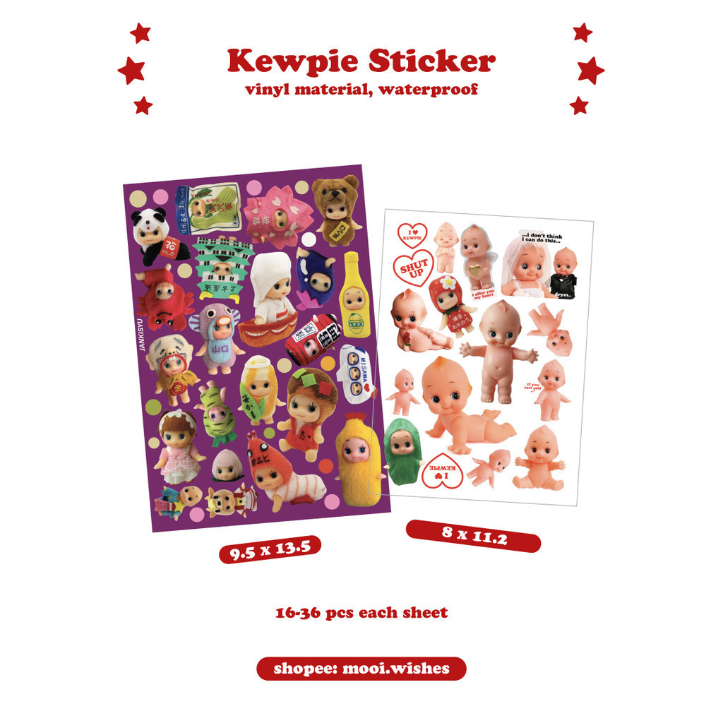 

Kewpie Sticker Sheet Deco Phone Laptop Journaling Penpal