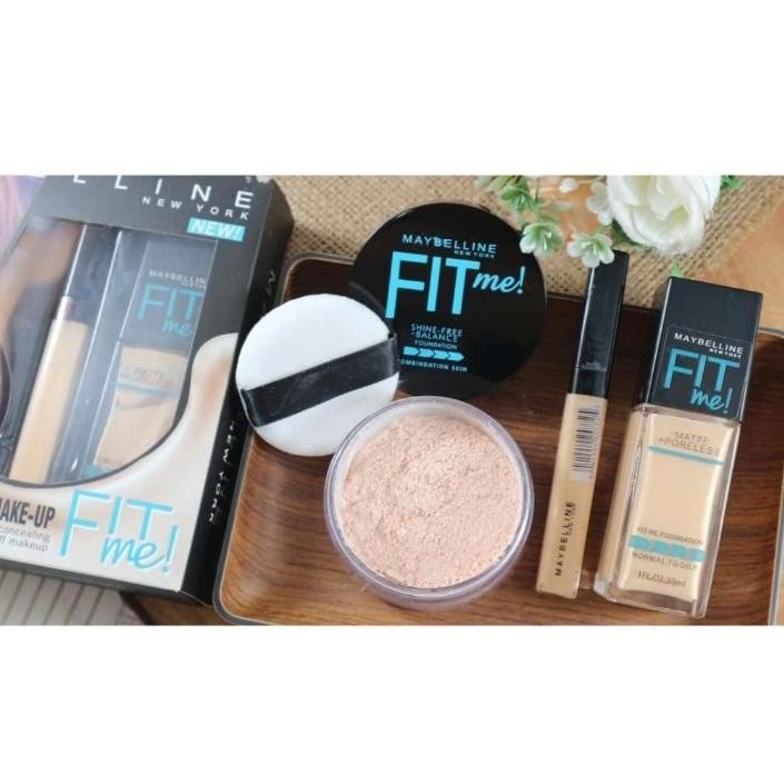MAYBELLINE / PAKET MAKEUP BEDAK TABUR SET 3 IN 1 / MAYBELLINE BOX BEDAK TABUR CONCEALER FOUNDATION