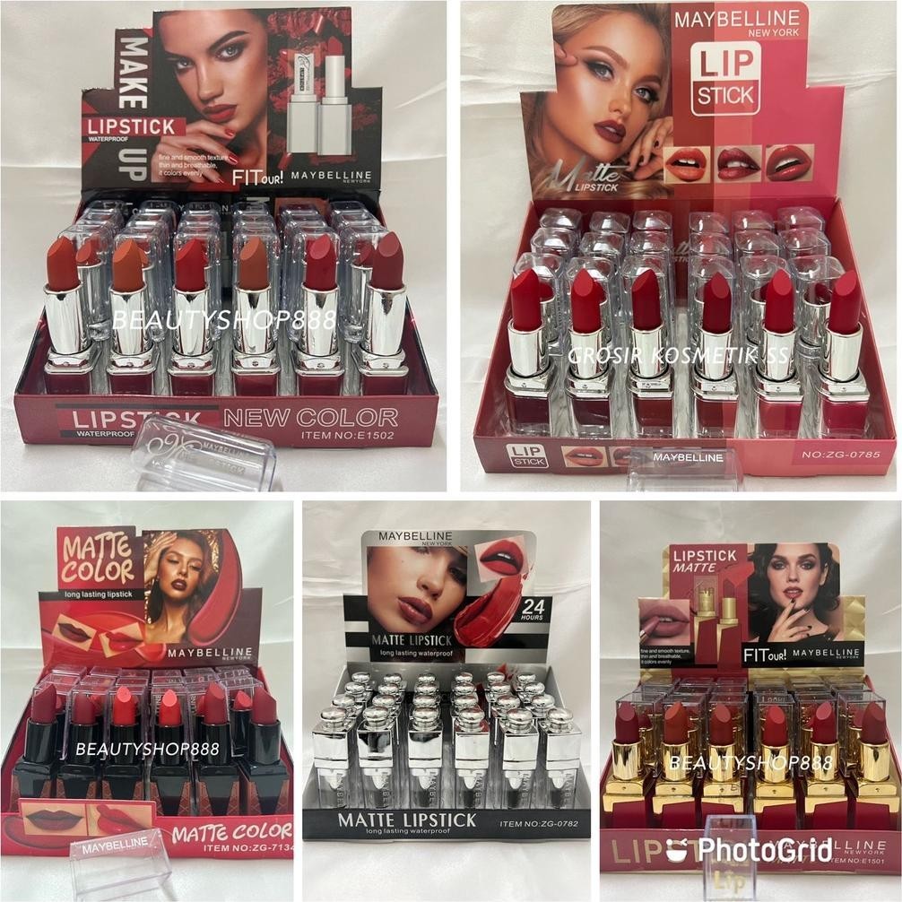 [12PCS] Lipstick Matte Maybelline Waterproof / Lipstick Batang Maybelline
