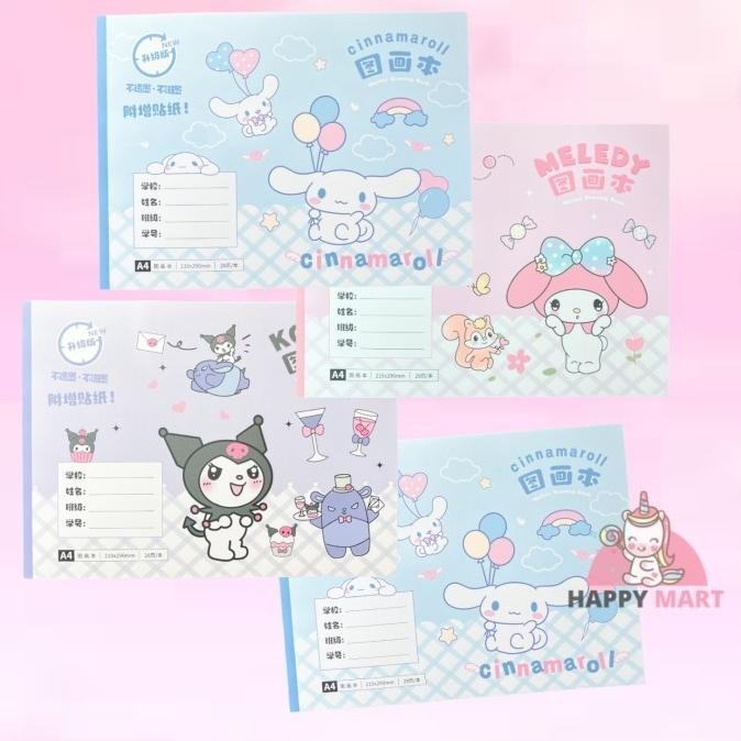 

Buku gambar A4 Sanrio kuromi / cinamonroll