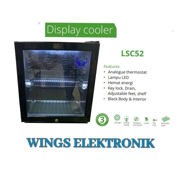 Baru Rsa Kulkas Mini Bar Lsc52 Showcase Chiller Kaca Lsc 52