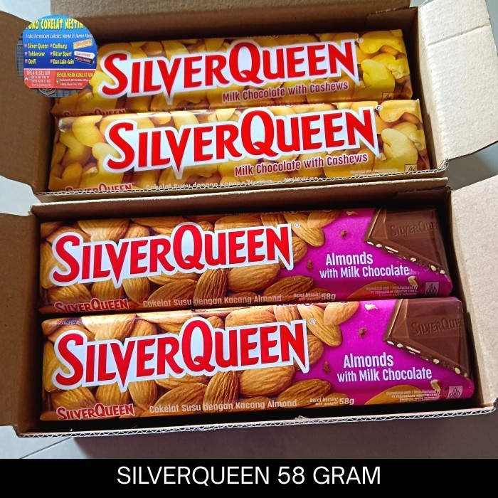 

Ready Silverqueen Almonds 65 gram 1 box (isi 6 pcs)