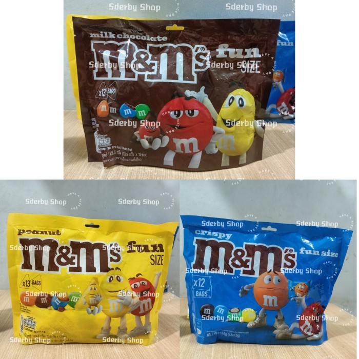 

Ready M&M Milk Chocolate Fun Size Share Bag Coklat Peanut Crispy