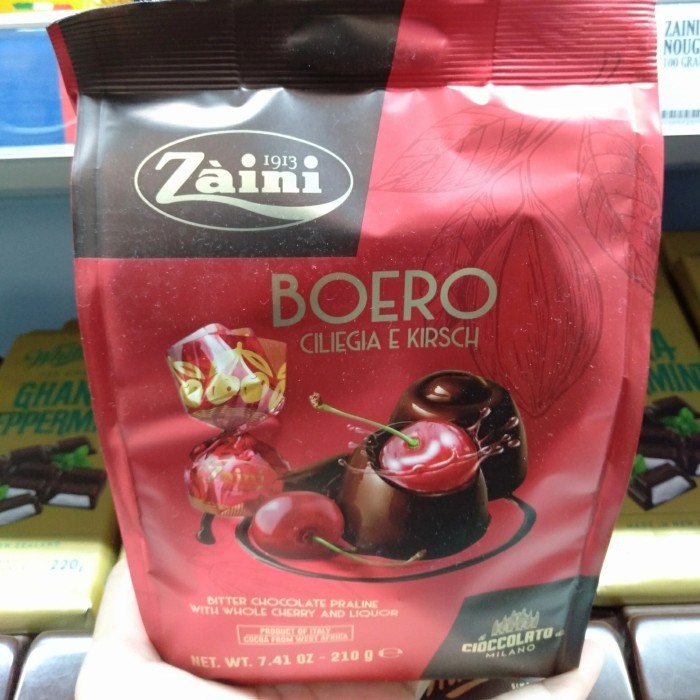 

Ready coklat Zaini boero Chery/coklat praline isi buah Cherry kering 210g