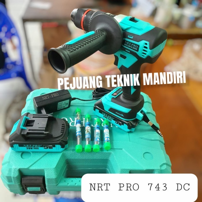 Terlaris Bor Cordless Nrt Pro Dc 743 Set Brushless Impact Drill / Nrt Pro 743Dc