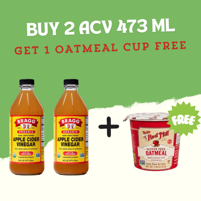 

Sale Buy 2Pcs Bragg Organic Raw Unfiltered Apple Cider Vinegar 473 Ml Get 1 Oatmeal Cup Free